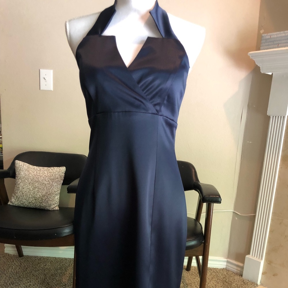 Ellen Tracy Tuxedo Collar Cocktail Dress